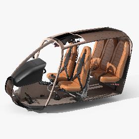 3D Lightweight Helicopter Cockpit model